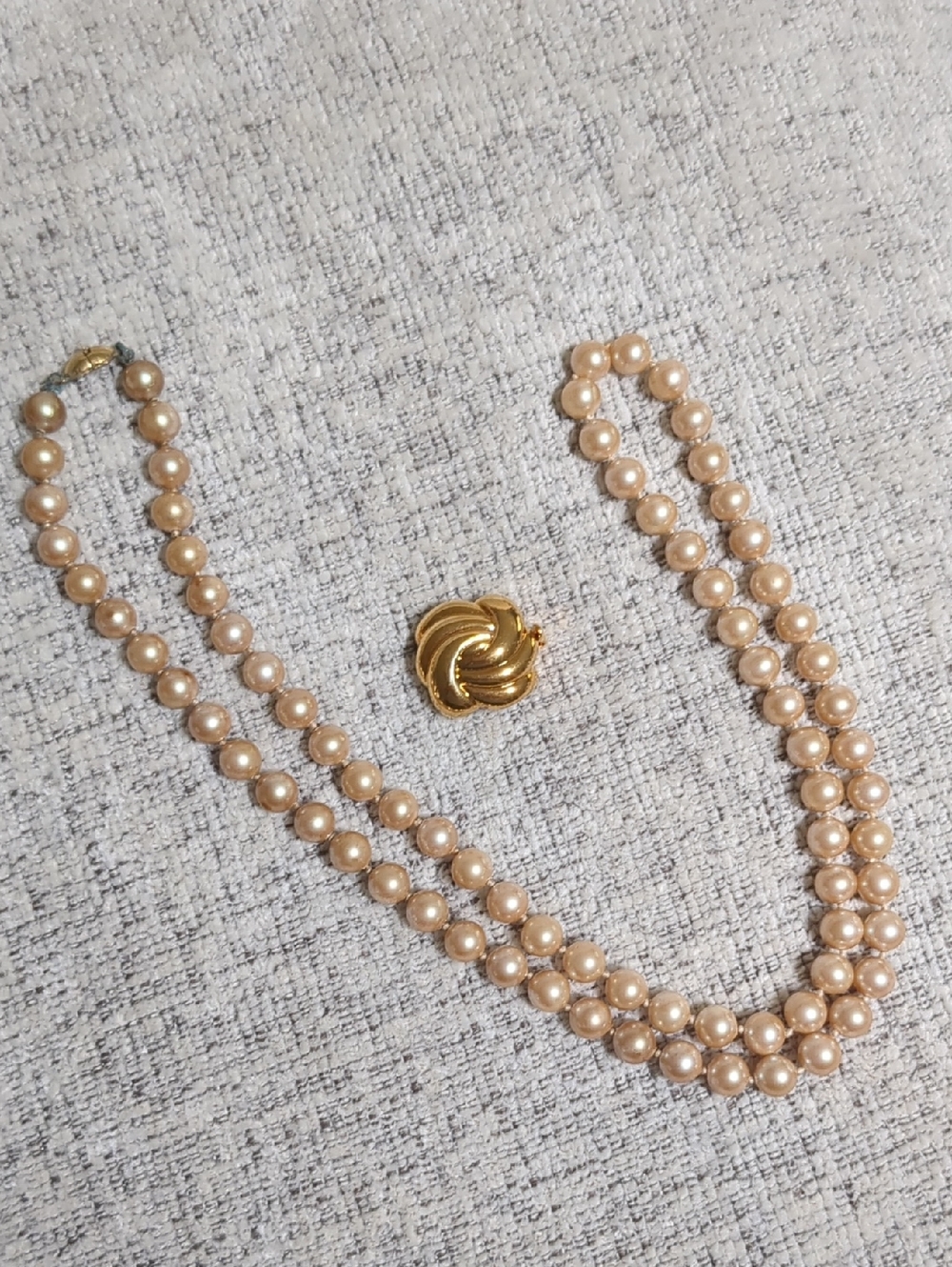 Monet Vintage Faux Pearl Necklace/Clip